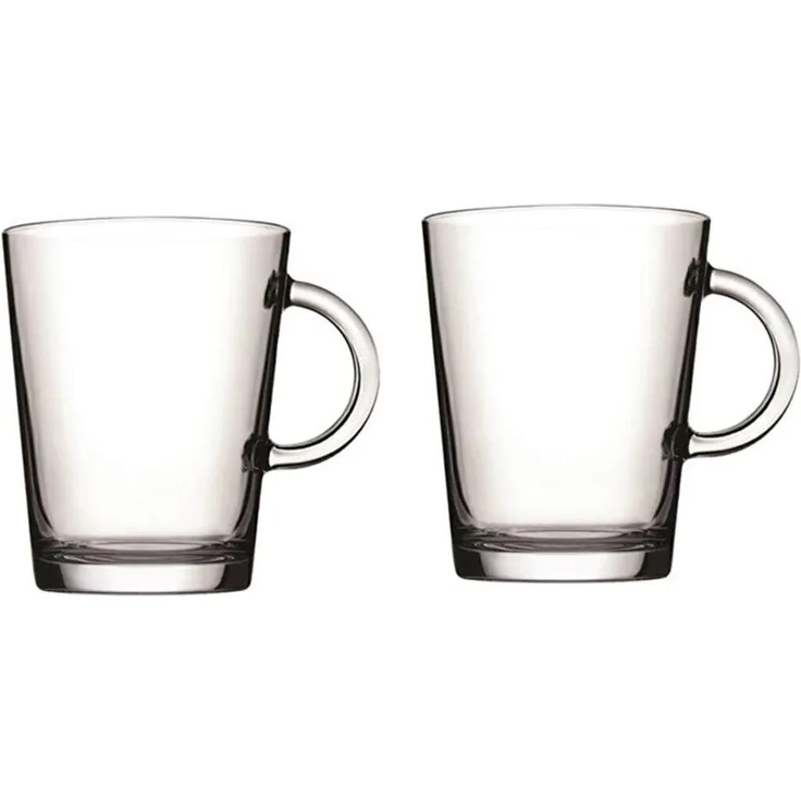 Pasabahce 2er set Wasserglas mit Griff TRIBECA aus Glas, transparent