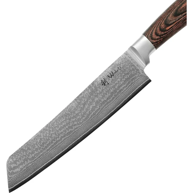 Wakoli Asiamesser Edib Tanto Damast Küchenmesser Kochmesser 20 cm Klinge Pakkaholzgriff, aus 67 Lagen Damaststahl, VG-10 Stahlkern – Bild 9