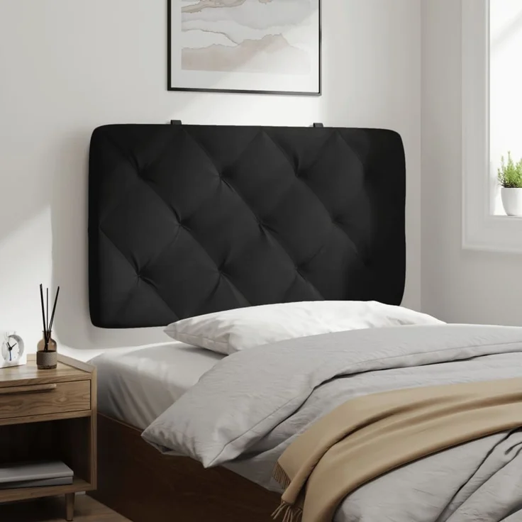 vidaXL Kopfteil-Kissen Schwarz 90 cm Samt 374710 – Bild 4
