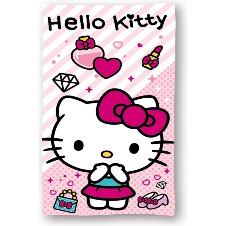 Hello Kitty Badehandtuch Strandtuch 70x140 cm aus Baumwolle – saugfähig & weich