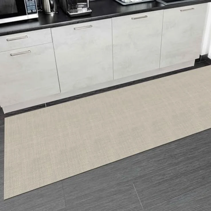 ANRO TATAMI Küchenläufer, Hochwertiger Outdoorläufer in Sand, Eckig, 50 x 100 cm, 3 mm Höhe, Rattanoptik, Trittschalldämmend, Fußbodenheizungsgeeignet – Bild 8