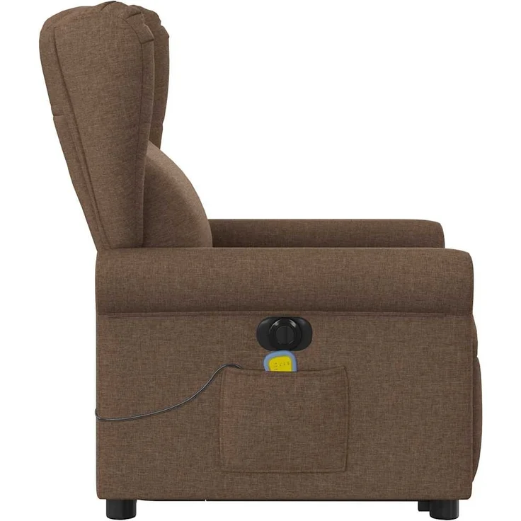 vidaXL Elektrischer Massagesessel mit Aufstehhilfe Braun Stoff 3303408 – Bild 4