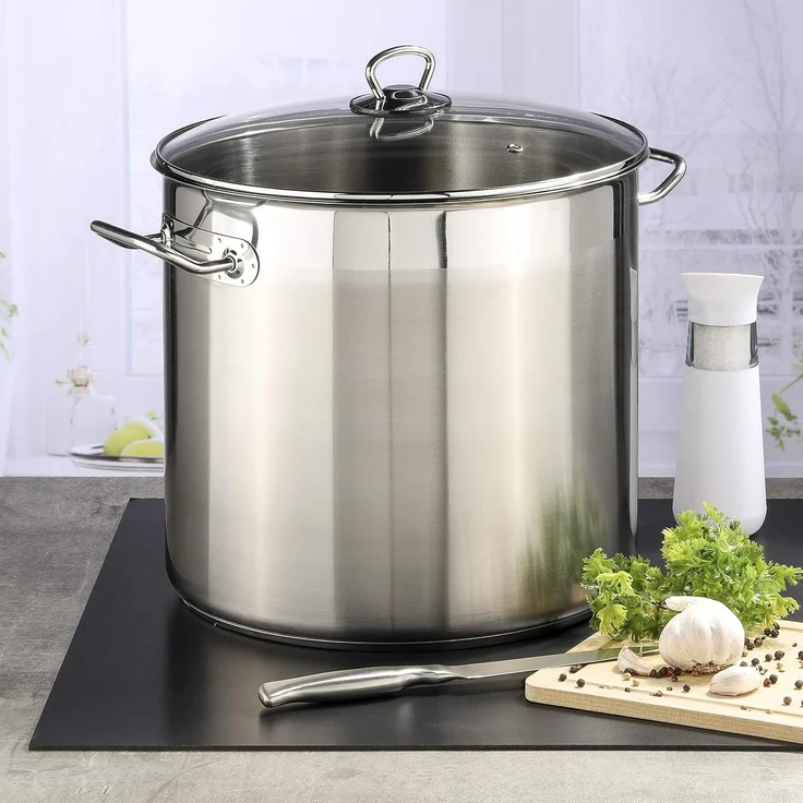 Haushalt International Kochtopf 15 Liter Universaltopf Großraumtopf, aus rostfreiem Edelstahl satiniert mit poliertem Außenrand, Backofenfest bis 160° C – Bild 6