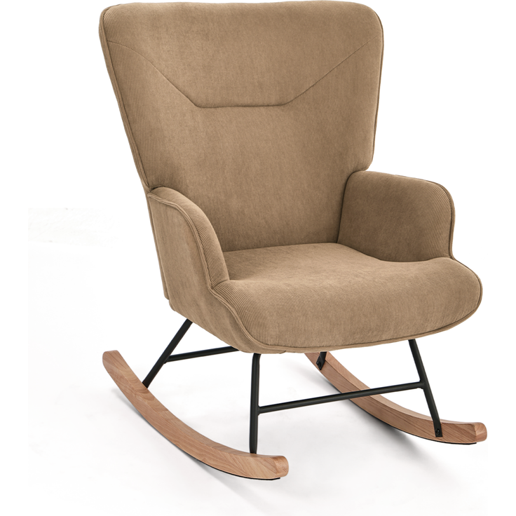 GOEURVANT 5006 Schaukelstuhl ohne Hocker (Relaxsessel, Ohrensessel) - Feincord - Camel – Bild 3