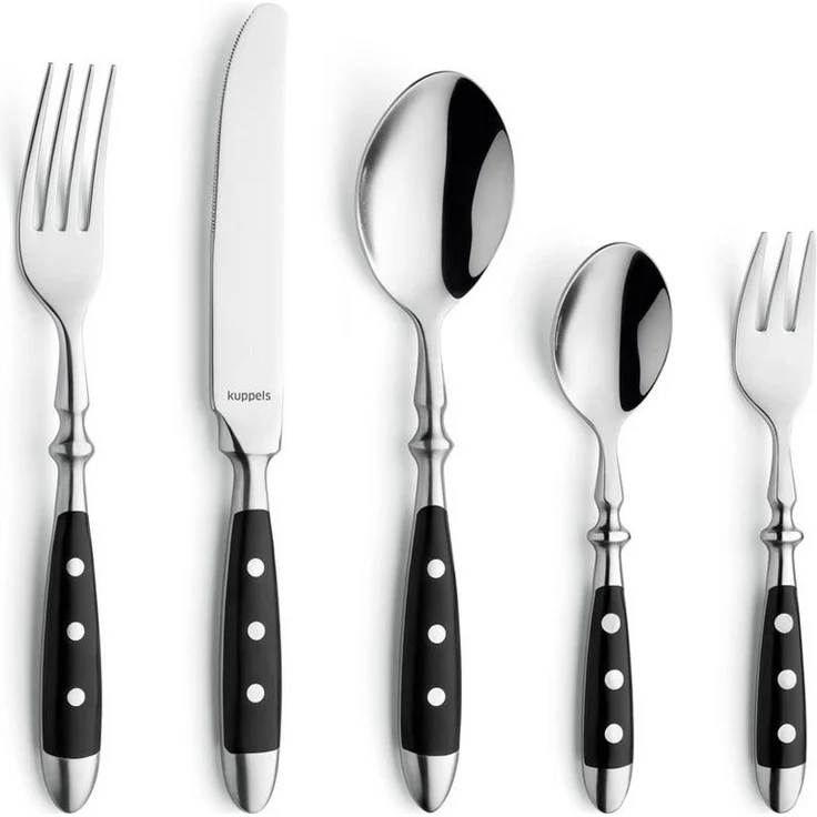 Kuppels COUNTRY Besteckset 30-teilig schwarz hochglanzpoliert – Bild 1