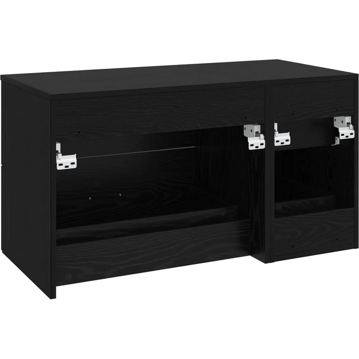 vidaXL Badezimmerschrank-Set 2 stk. Schwarze Eiche 92,5 x 44,5 x 50 cm 3404017 – Bild 5