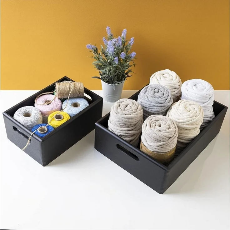 Creative Deco Holzkiste XXL Obstkiste Korb 40x30x13cm (1cm) mit Griffen ohne Deckel, mit Griffen, ohne Deckel – Bild 3