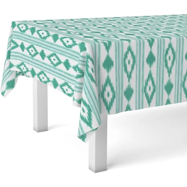 Martina Home Tischdecke, Wachstuch, Malorqué, Türkis, 140 x 140 cm – Bild 1