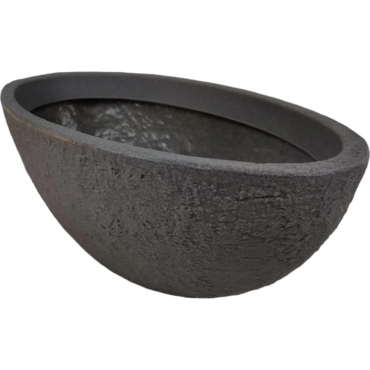 sesua Pflanzschale Pflanzschale oval grau Pflanztopf Steinoptik Kunststoff 60cm (1 St)