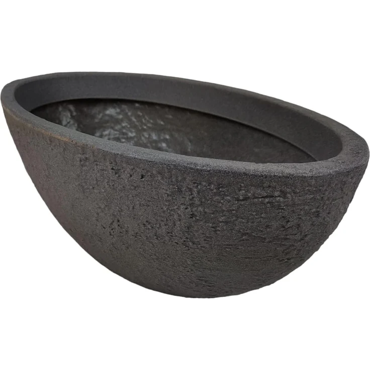 sesua Pflanzschale Pflanzschale oval grau Pflanztopf Steinoptik Kunststoff 60cm (1 St) – Bild 1