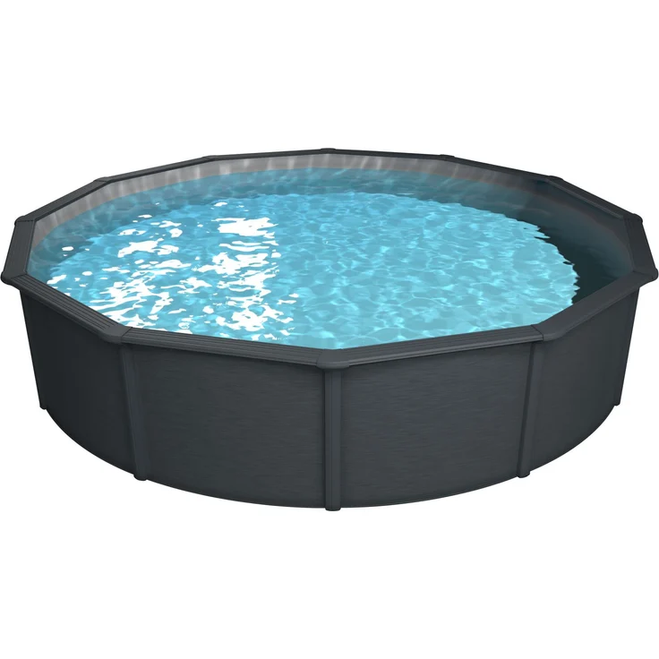 Steinbach Stahlwandpool Set Nuovo de Luxe II Ø 360 x 120 cm - grau – Bild 2