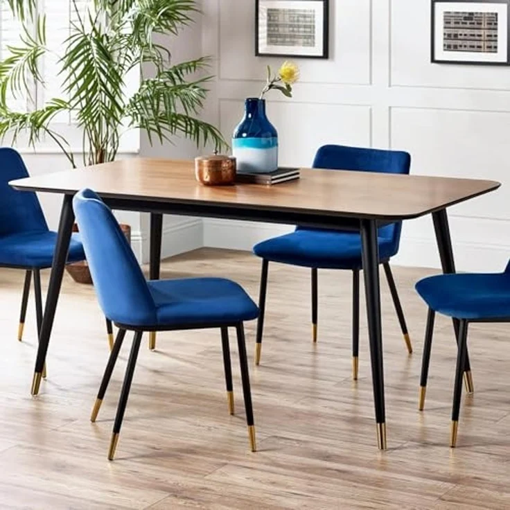 Julian Bowen Rechteckiger Esstisch Findlay, Walnuss und Schwarz, Einheitsgröße – Bild 1