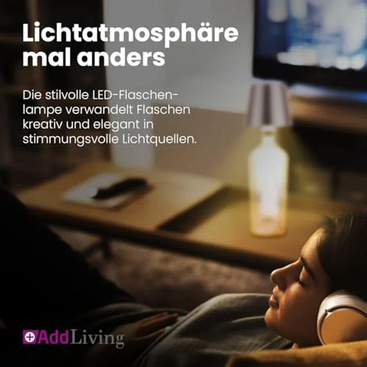 AddLiving LED Akku-Tischleuchte grau, dimmbar mit 3 Lichtfarben und IP44 Schutz für den Innen- und Außenbereich – Bild 2