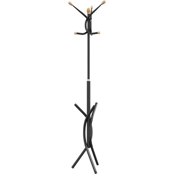 vidaXL Garderobenständer Schwarz 176 cm Pulverbeschichtetes Eisen 377083 – Bild 5