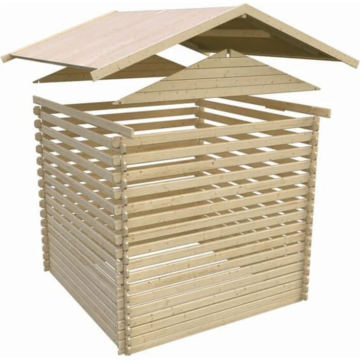 Blockbohlenhaus Felsenau 5 - 372x282 cm, 38 mm naturbelassen, Karibu – Bild 4