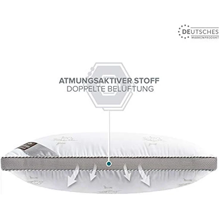 SEI Design Kopfkissen Drei-Kammerkissen Classica Soft 3D 40x80 SWAN Schlafkissen, Füllung: Airdream micro, Bezug: Microfaser, Rückenschläfer, Seitenschläfer, Bauchschläfer, Alternative zu Daunen – Bild 4