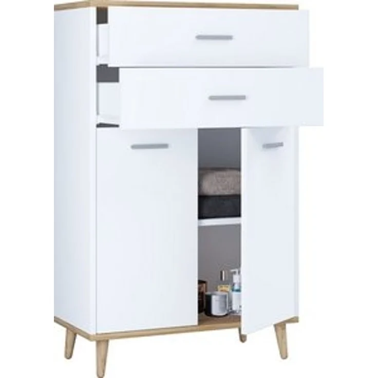 VCM Kommode & Sideboard Lindas 918177 Weiß / Honig-Eiche H. 97 x B. 60 x T. 28 cm – Bild 6