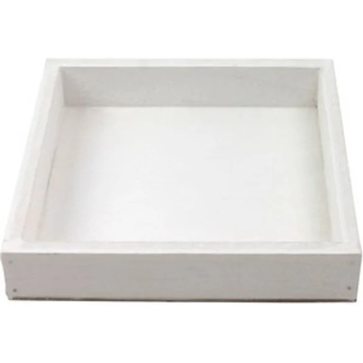matches21 HOME & HOBBY Dekotablett Tablett Dekotablett quadratisch weiß 20x20x3 cm (1 St) – Bild 3