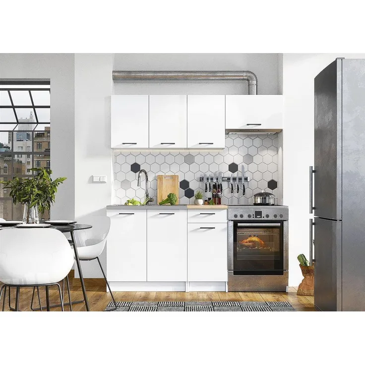 Küchenset Küchenzehle Einbauküche Mela Line Front White 180Cm Mit #1639