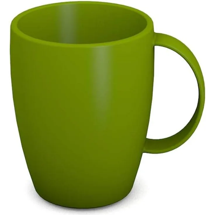 Ornamin Becher mit Henkel 260 ml grün (Modell 420) , Mehrweg Becher Kunststoff, Kaffeebecher