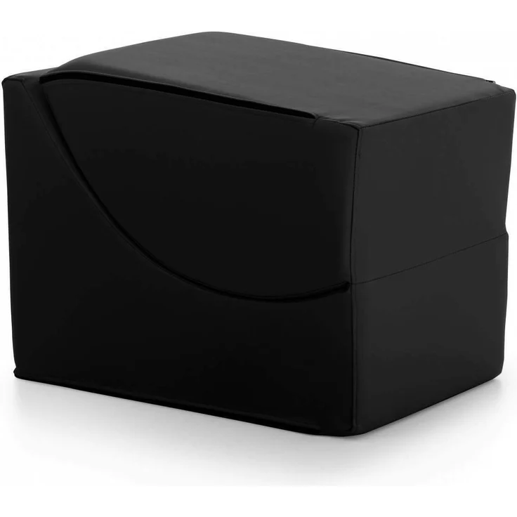 Dmora Klappbett Arbil, Pouf umwandelbar in ein Einzelbett, Chaiselongue aus Leder, 100 % Made in Italy, 130 x 50 x 50 cm, Schwarz – Bild 7