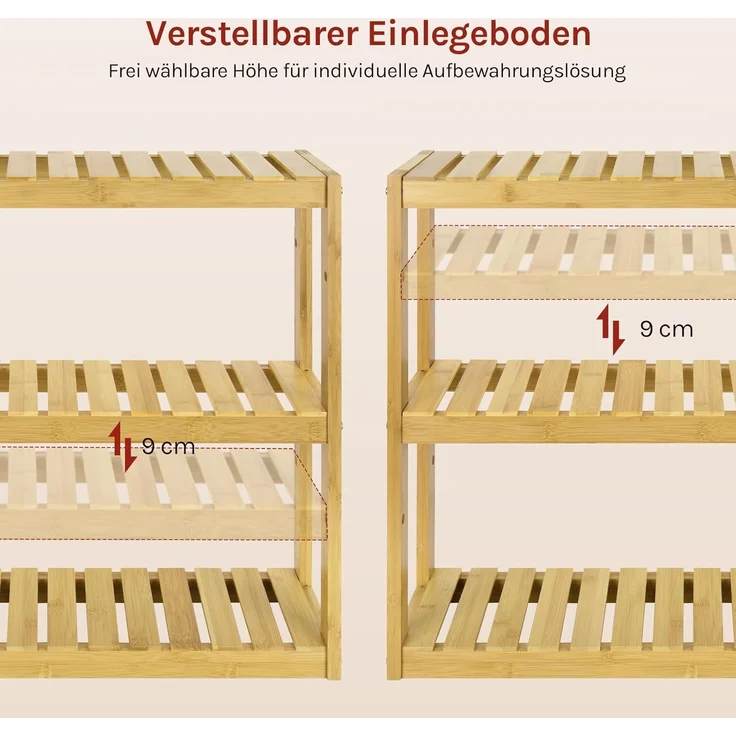Woltu Standregal, 1-tlg, aus Bambus Badregal Kücheregal – Bild 7