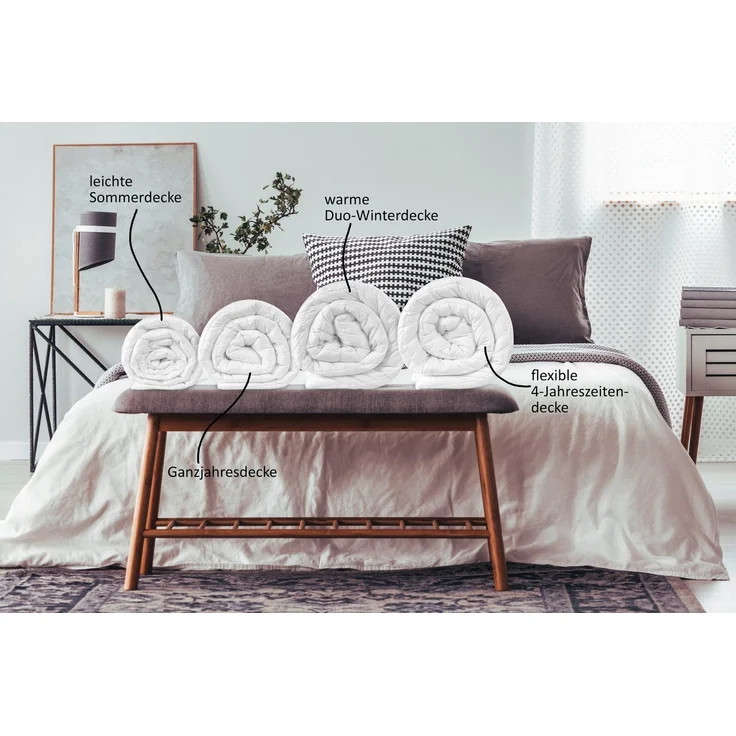 sleepling Microfaserbettdecke für Allergiker, Füllung: hochwertige Markenvollfaser aus 100% Polyester, antibakteriell, antimilben, Peachskin – Bild 2