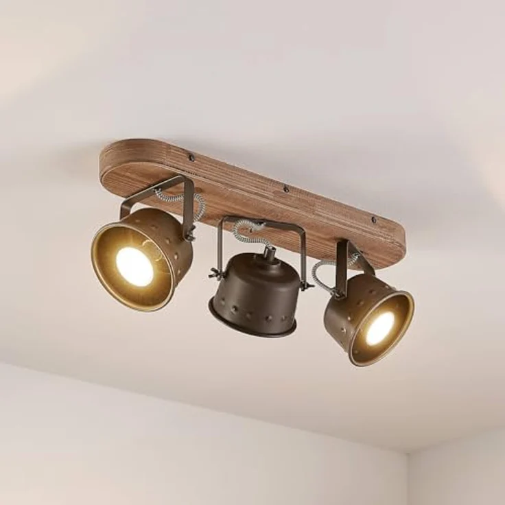 Lindby Strahler Rubinjo, Deckenleuchte in Schwarz, Retro Vintage Antik, 3-flammig GU10, dekorativer Deckenspot für Wohnzimmer und mehr – Bild 2