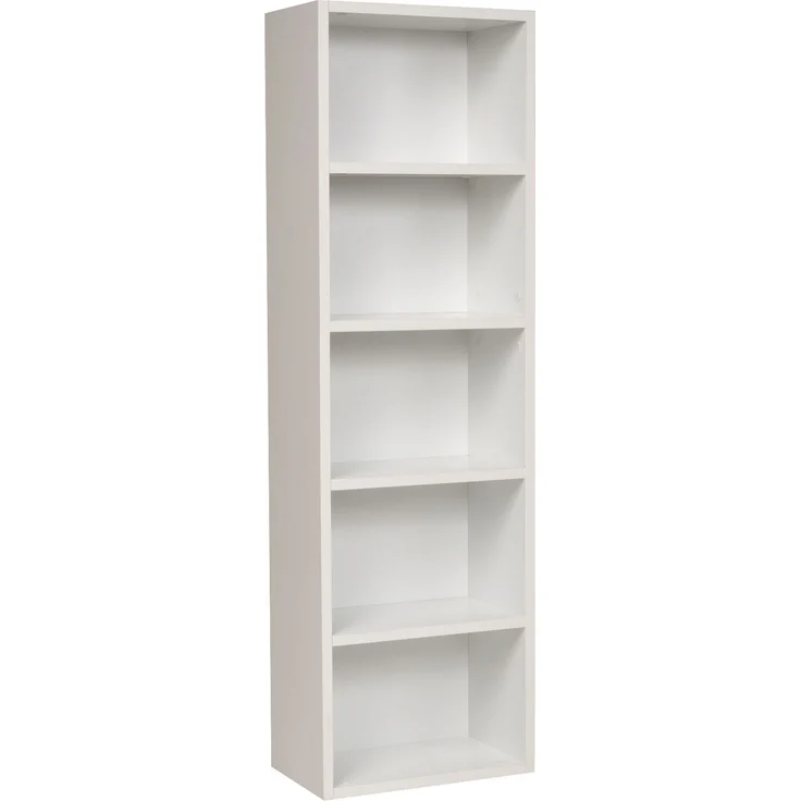 furni24 Bücherregal mit 5 Fächern, Holzregal, Würfelregal, Aufbewahrungsregal, weiß, 40 x 24 x 132h – Bild 5