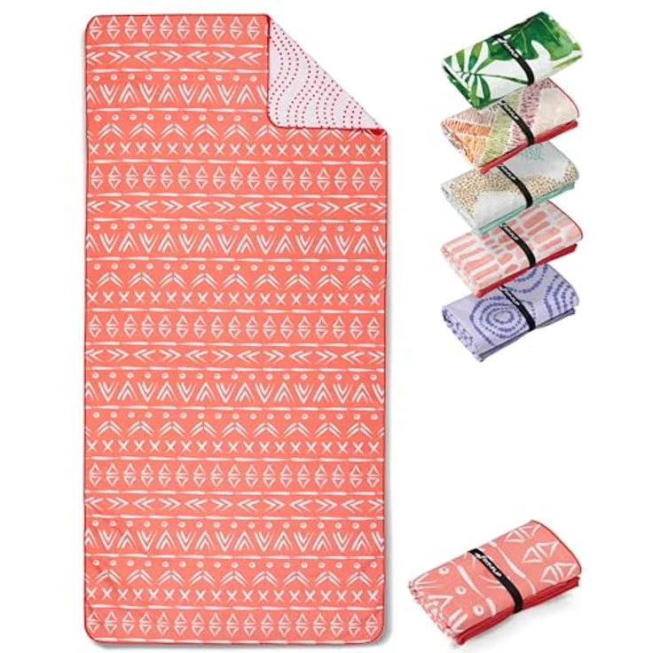 Fit-Flip Strandtuch XXL Mikrofaser, leicht und schnelltrocknend, 100% recyceltes Handtuch, sandfrei und schmutzabweisend (Tepee 200x90cm) – Bild 1
