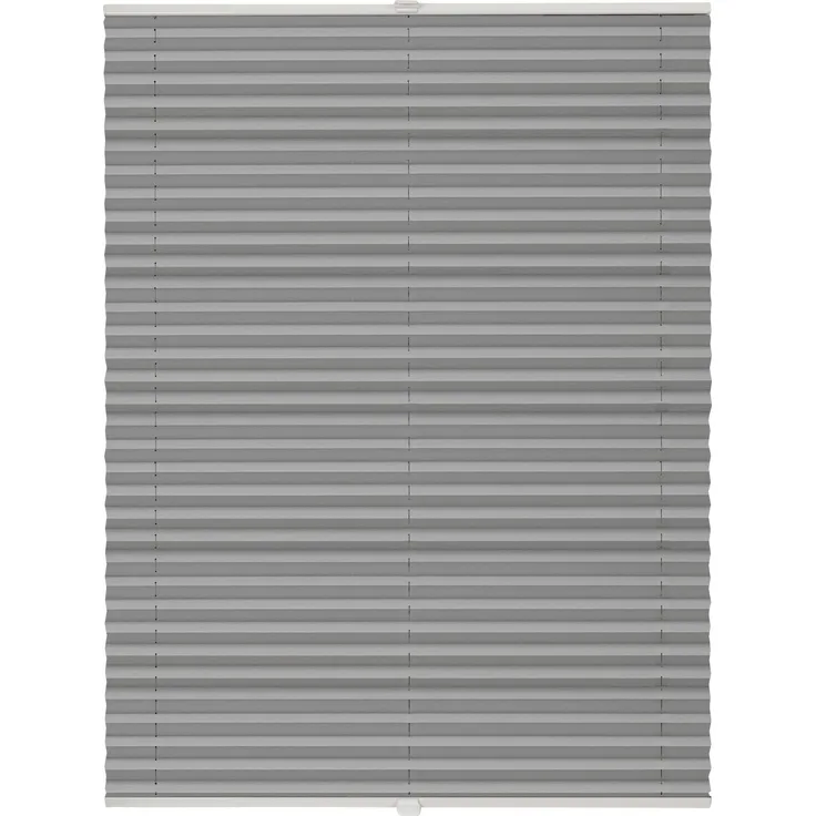 ondeco Plissee Klemmfix auf Maß für alle Fenster innen, ohne Bohren, Montage Klemmträger Sonnenschutz Sichtschutz Rollo Blickdicht - Hellgrau - B): 51-60 cm, H): 201-250 cm
