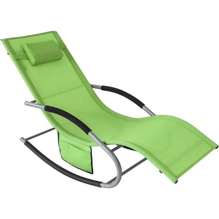 SoBuy OGS28-GR Schaukelstuhl Garten, Textilene, Lackiert, Grün, 150 x 87 x 63 cm – Bild 1