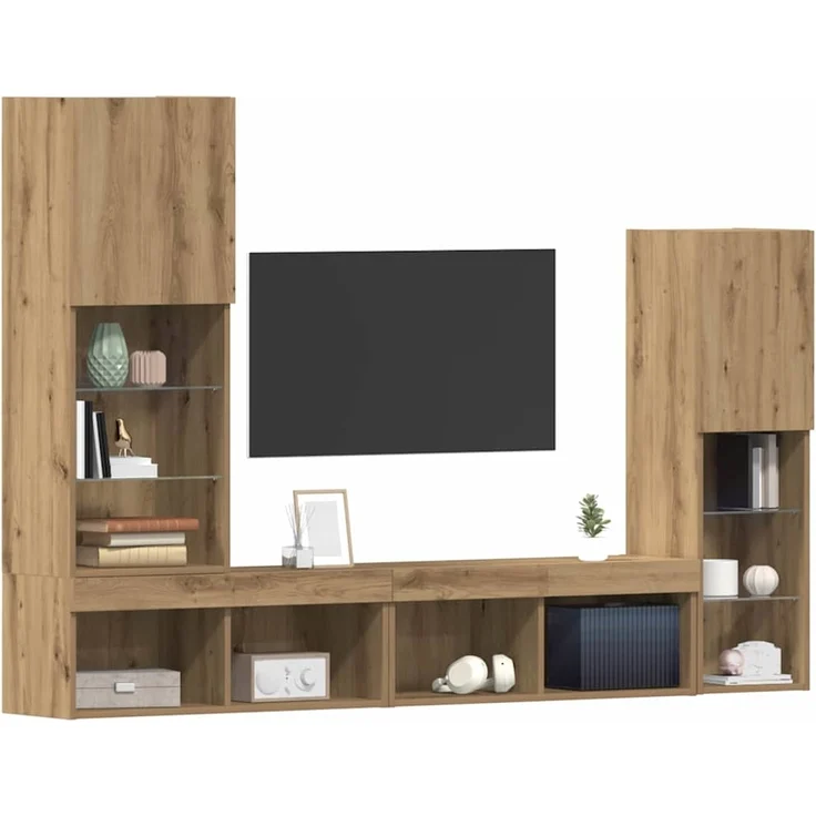 vidaXL TV-Schränk 4 pcs Artisan-Eiche Holzwerkstoff 3334390 – Bild 2