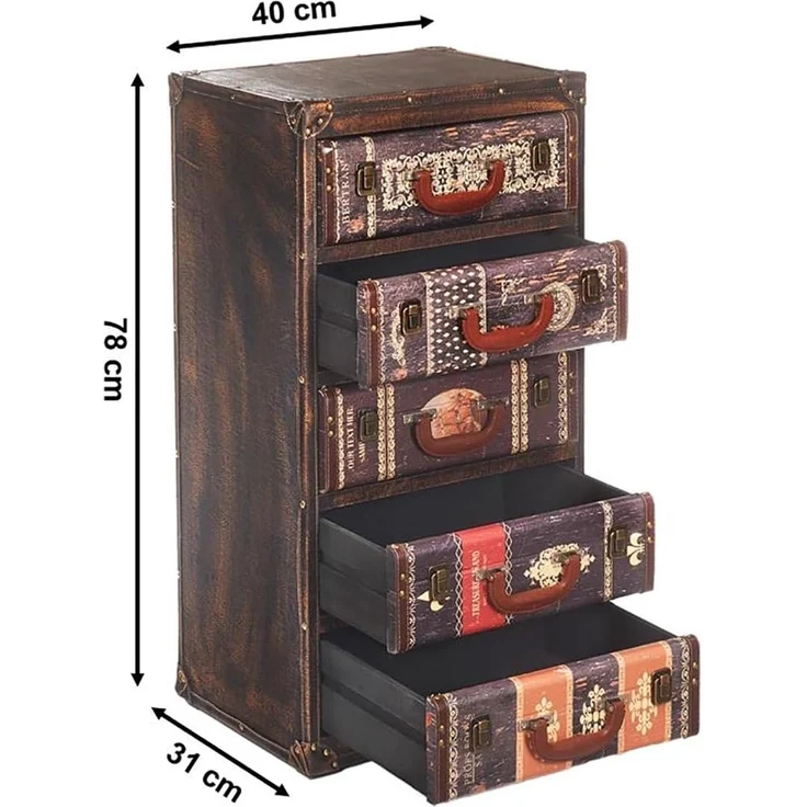 Kobolo Regal Kommode TAFARI aus MDF mit bedrucktem Kunstleder – Bild 3