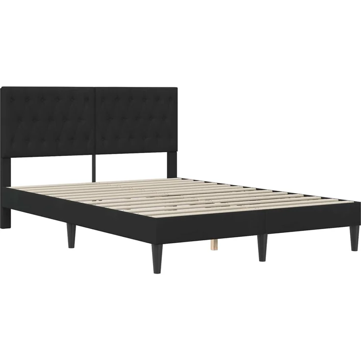 vidaXL Bettrahmen mit Kopfteil Schwarz 140 x 200 cm Samt 42027671 – Bild 3