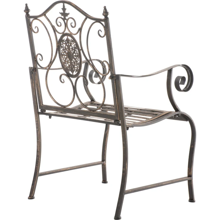 2er Set Gartenstühle AUSTIN - Metall Bronze 62x53x94 cm | Gartenstuhl Metall Terrassenstuhl Antik Verzierung Stühle Garten Balkon – Bild 7