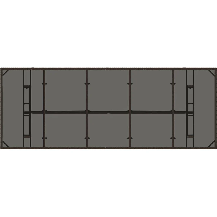 Gartentisch, Balkontisch mit Glasplatte Braun 240 x 90 x 75 cm Poly Rattan – Bild 7
