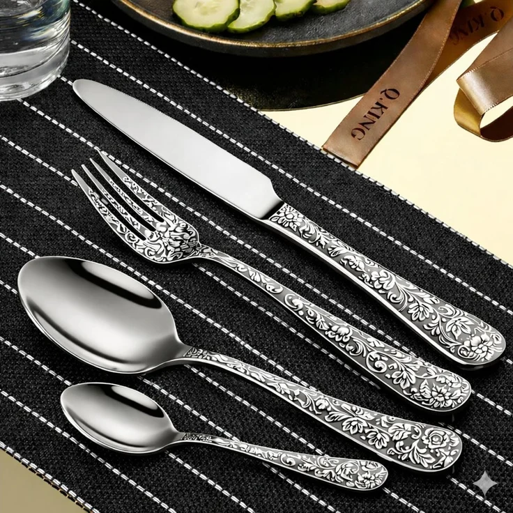 Faizee Home Besteck-Set Faizee Home Besteck-Set Faizee Home mit Ornament-Design, mehrfarbig – Bild 3