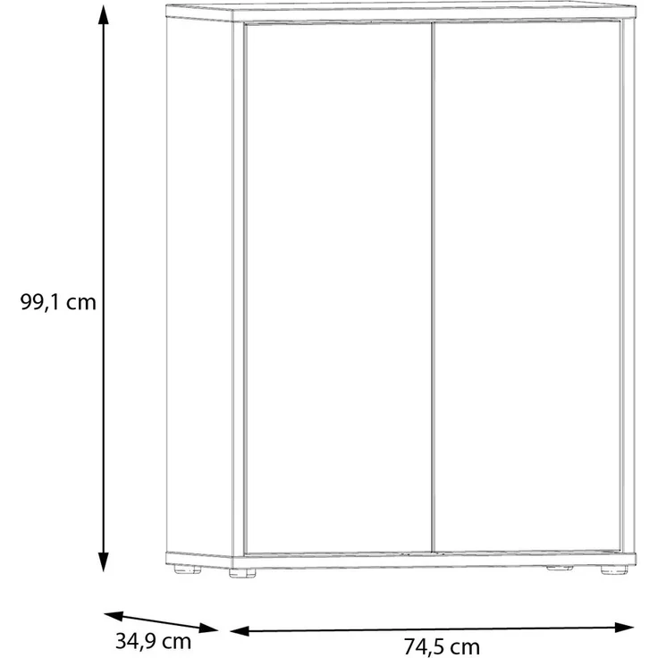Schuhkommode >ALICE SPRINGS< 4 Böden, push to open, in Salbei - 74,5x99,1x34,9cm (BxHxT) – Bild 6
