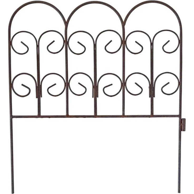 Schmuckzaun Metallzaun Gartenzaun 41x46 cm Zaunelemente 4er Set erweiterbar Rost – Bild 6