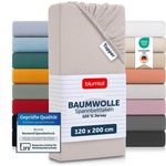 Blumtal® Baumwolle Spannbettlaken für Topper 120x200 cm Basics Jersey - Bettlaken 120x200 cm - Oeko-TEX zertifiziertes Spannbetttuch 120x200 cm - Topper Spannbettlaken 120x200 cm - Elfenbein