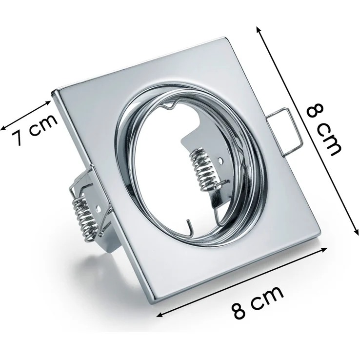 Eckige Einbaustrahler Decke im 4er Set schwenkbar Silber Chrom GU10 – Bild 4