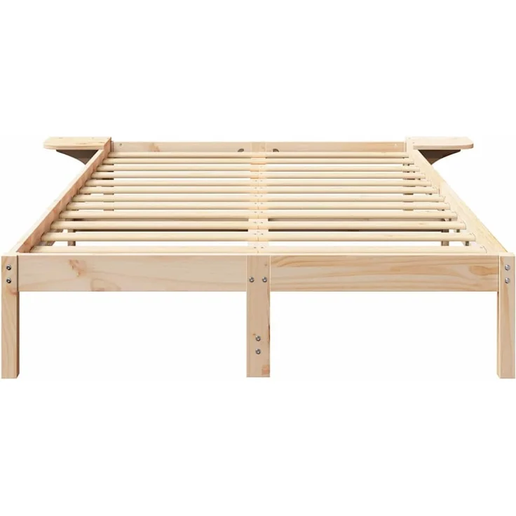 vidaXL Bettrahmen Natur 140 x 190 cm Massives Kiefernholz 873193 – Bild 5