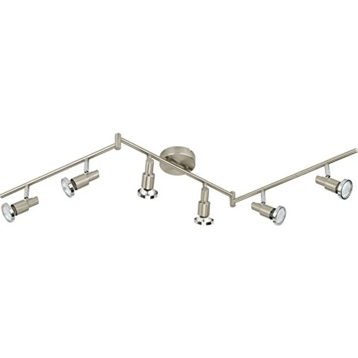 Briloner Leuchten LED Deckenleuchte 6-flammig, dreh- & schwenkbare LED-Spots, matt-nickel, inkl. 3 W Leuchtmittel, Länge: 120 cm