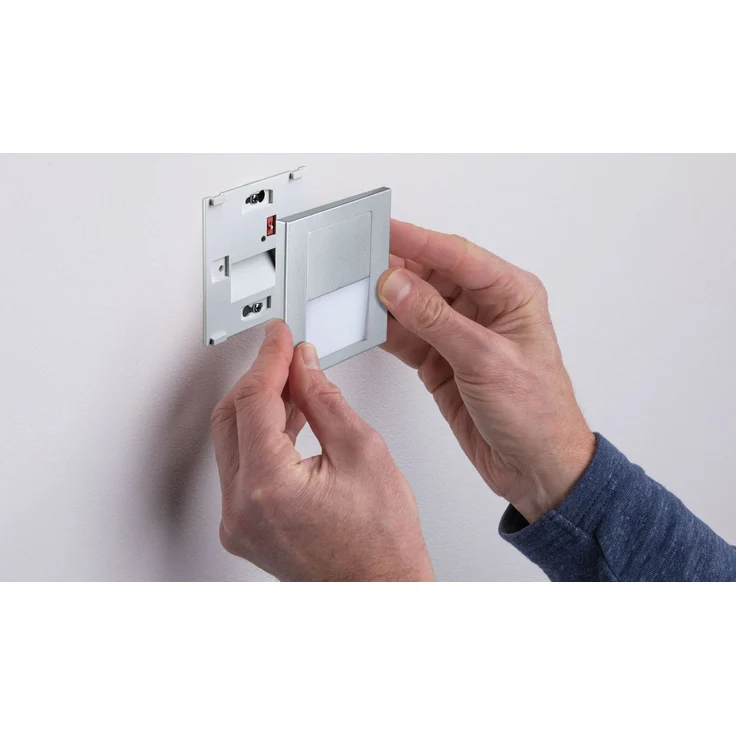 Paulmann 80000 LED Wandeinbauleuchte Tsaro eckig 80x36mm 2700K Chrom matt – Bild 8