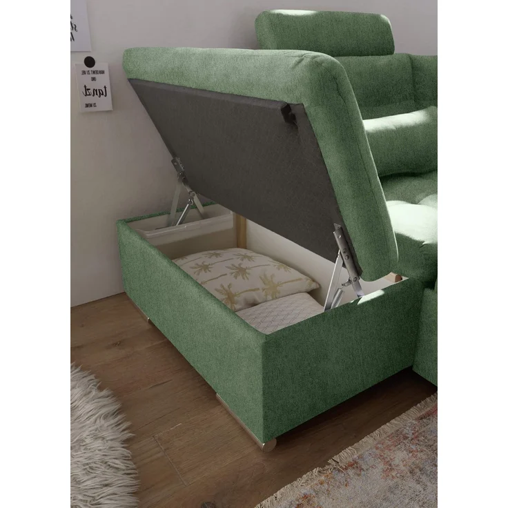 Sofa Grün mit Schlaffunktion und Bettkasten - Medan XXL – Bild 4