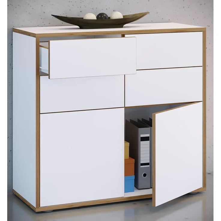 VCM Kommode & Sideboard Salia 920813 Weiß H. 74 x B. 100 x T. 33 cm – Bild 2