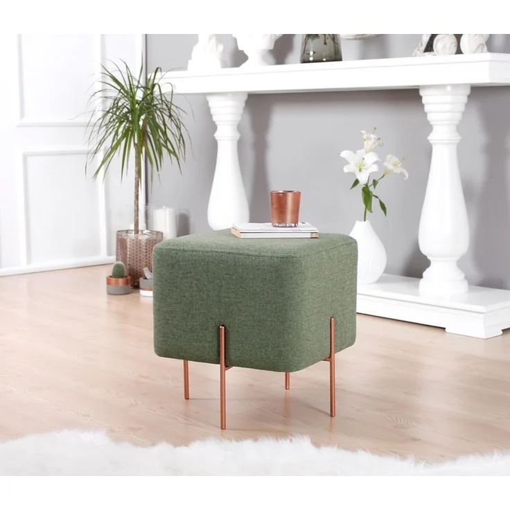 Hanah Home 'Copper 52 - Green' Pouffe, Grün, 40 x 42 x 40 cm – Bild 3