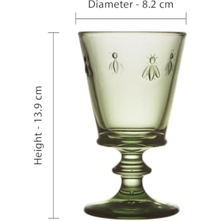 La Rochère Biene Abeille Weinglas 240 ml 6er Set - Olivengrün – Bild 3