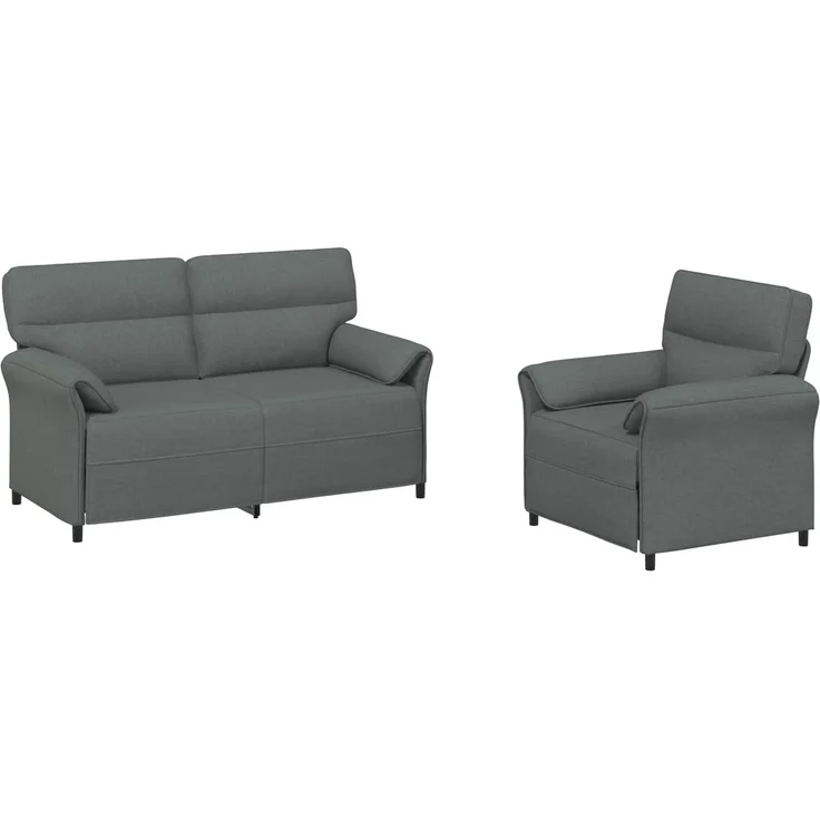 vidaXL Sofa Set 2 stk. Dunkelgrau Stoff 3424858 – Bild 2